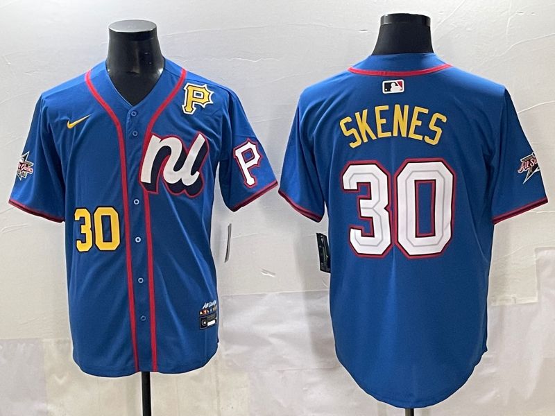 Men 2025 Pittsburgh Pirates #30 Skenes Blue All star Nike MLB Jersey style 7->pittsburgh pirates->MLB Jersey